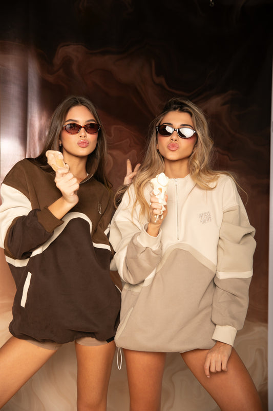 THE COLOR-BLOCK SWEATER - CHOCOLATE