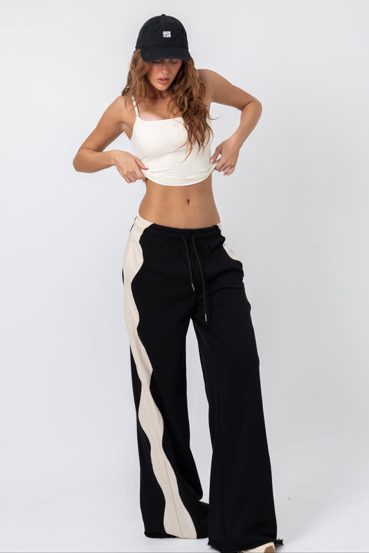 THE WAVY PALAZZO PANTS / BLACK