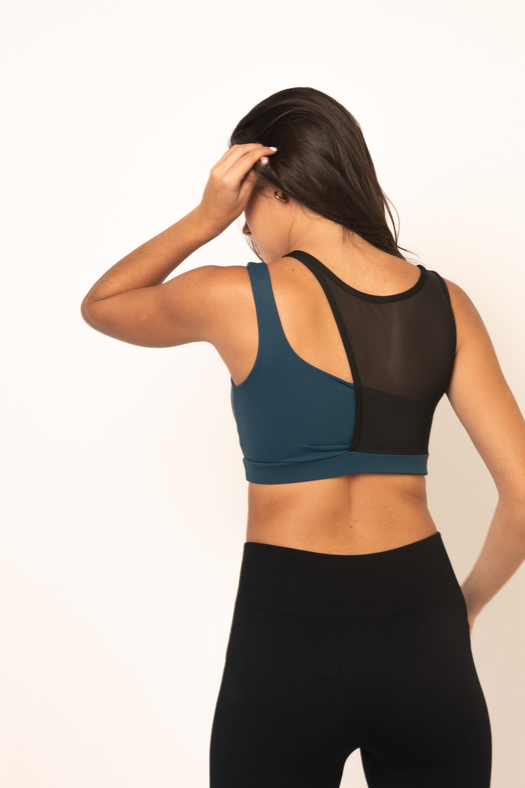 THE TRAP SPORTS BRA - BLACK & BLUE