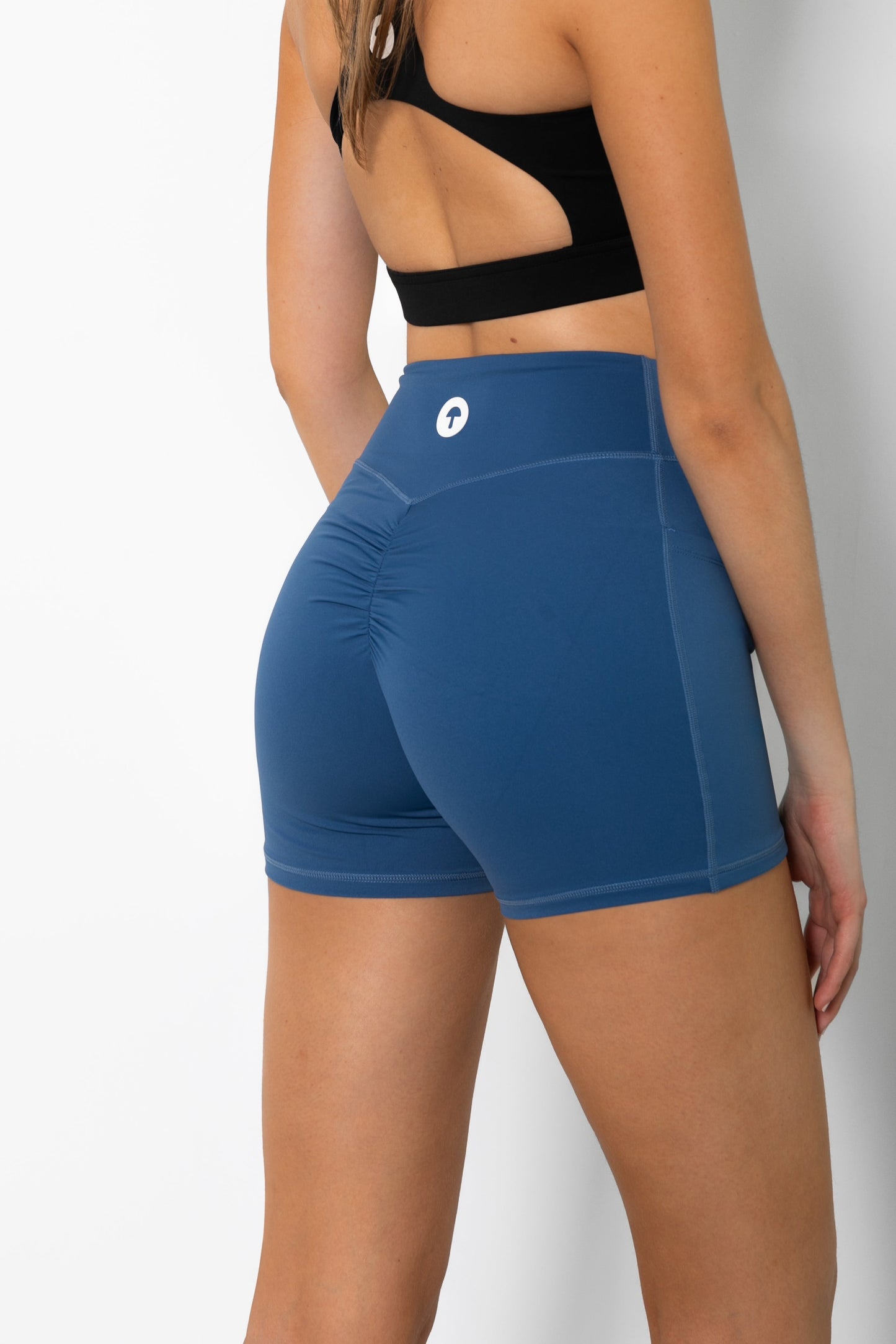 THE SCULPTING SHORTS PEACH / BLUE