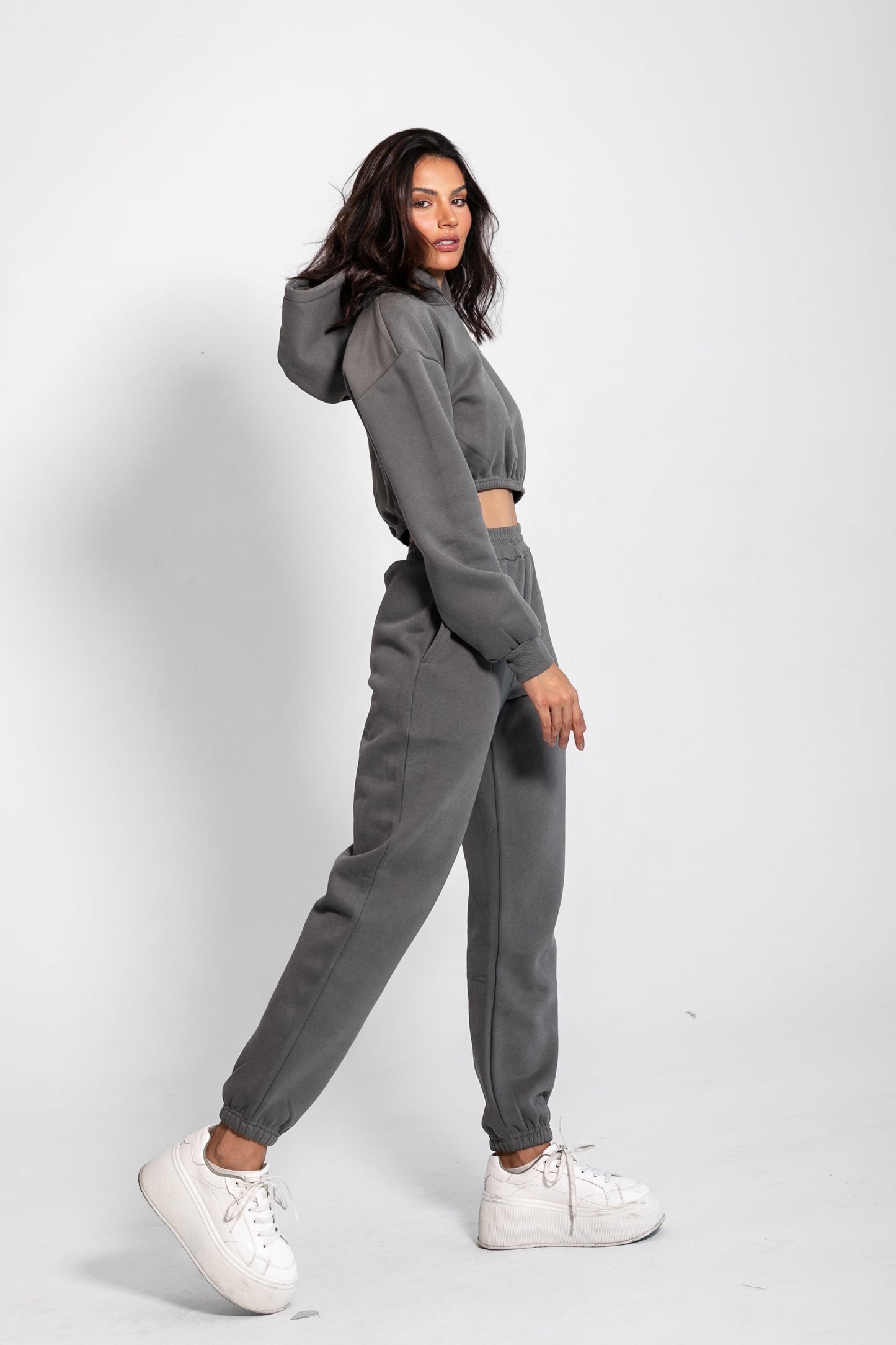 THE HOODED COMFY SET / CHARCOAL