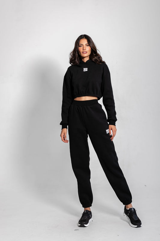 THE HOODED COMFY SET / BLACK