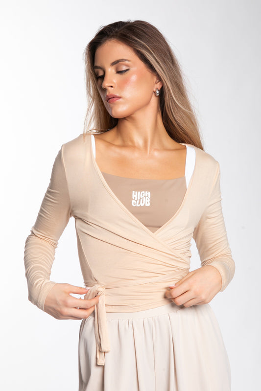 THE WRAP TOP - BEIGE