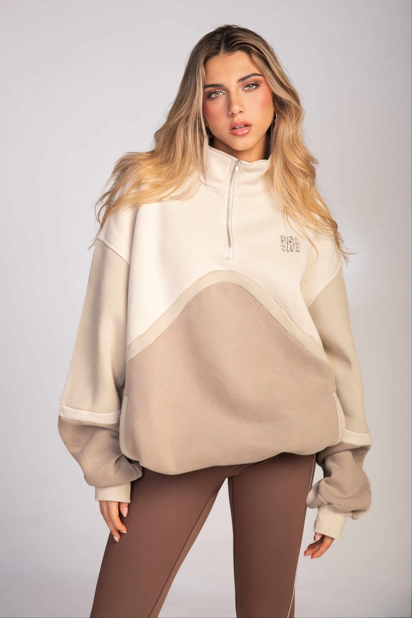 THE COLOR-BLOCK SWEATER - VANILLA