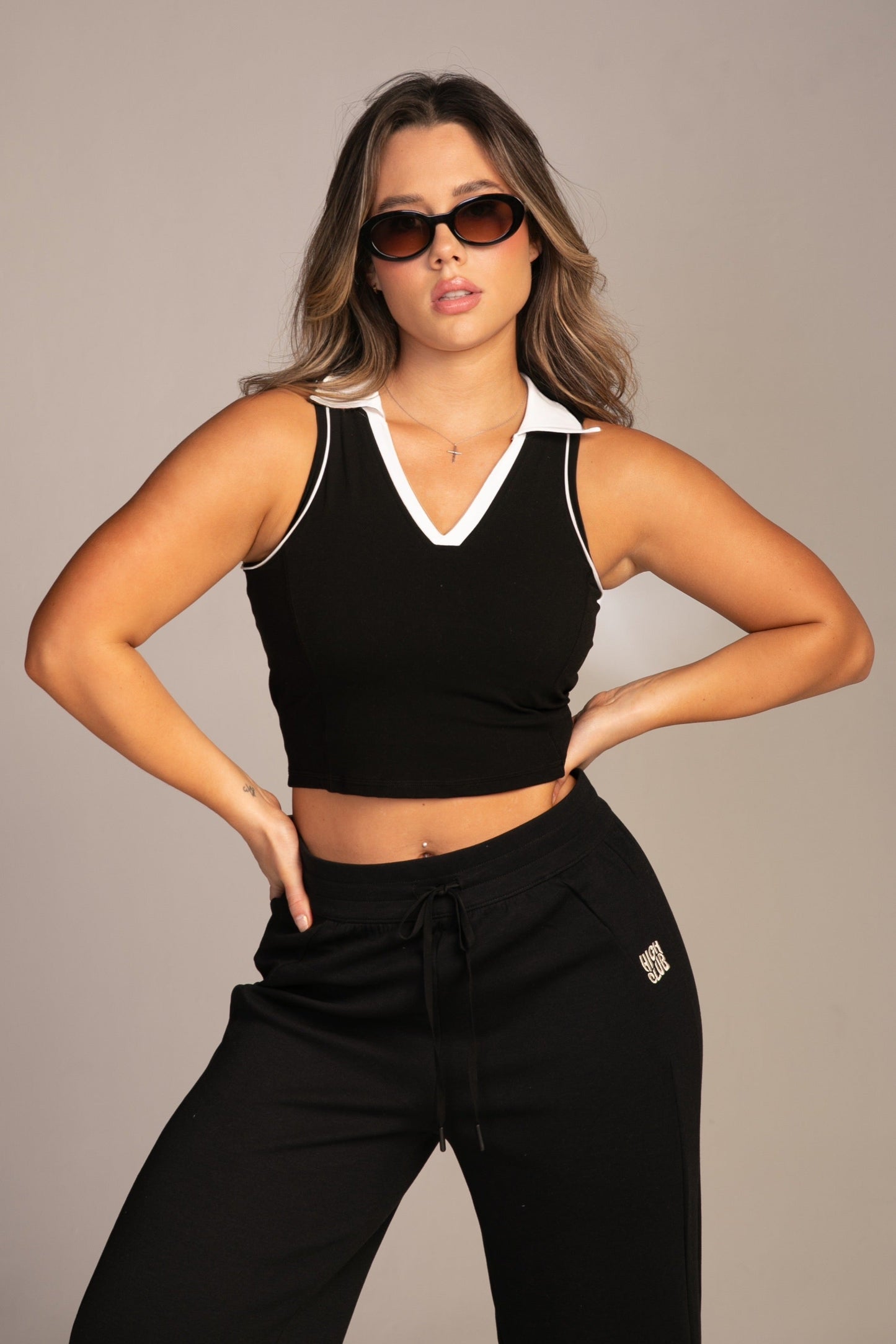 THE POLO TOP / BLACK