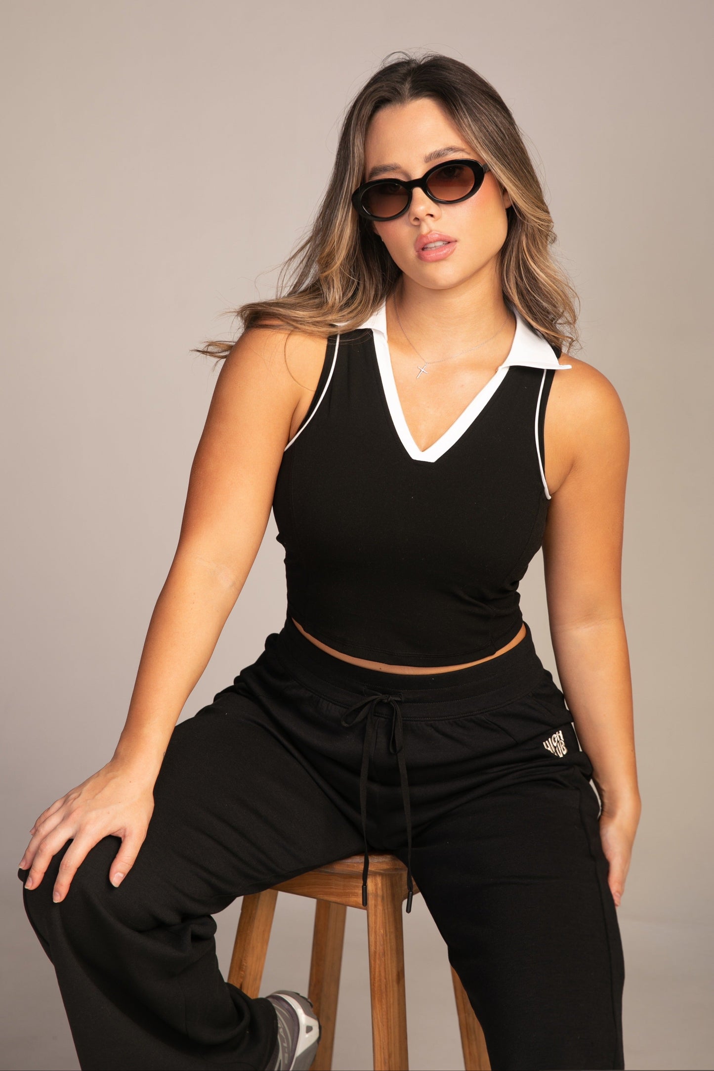 THE POLO TOP / BLACK