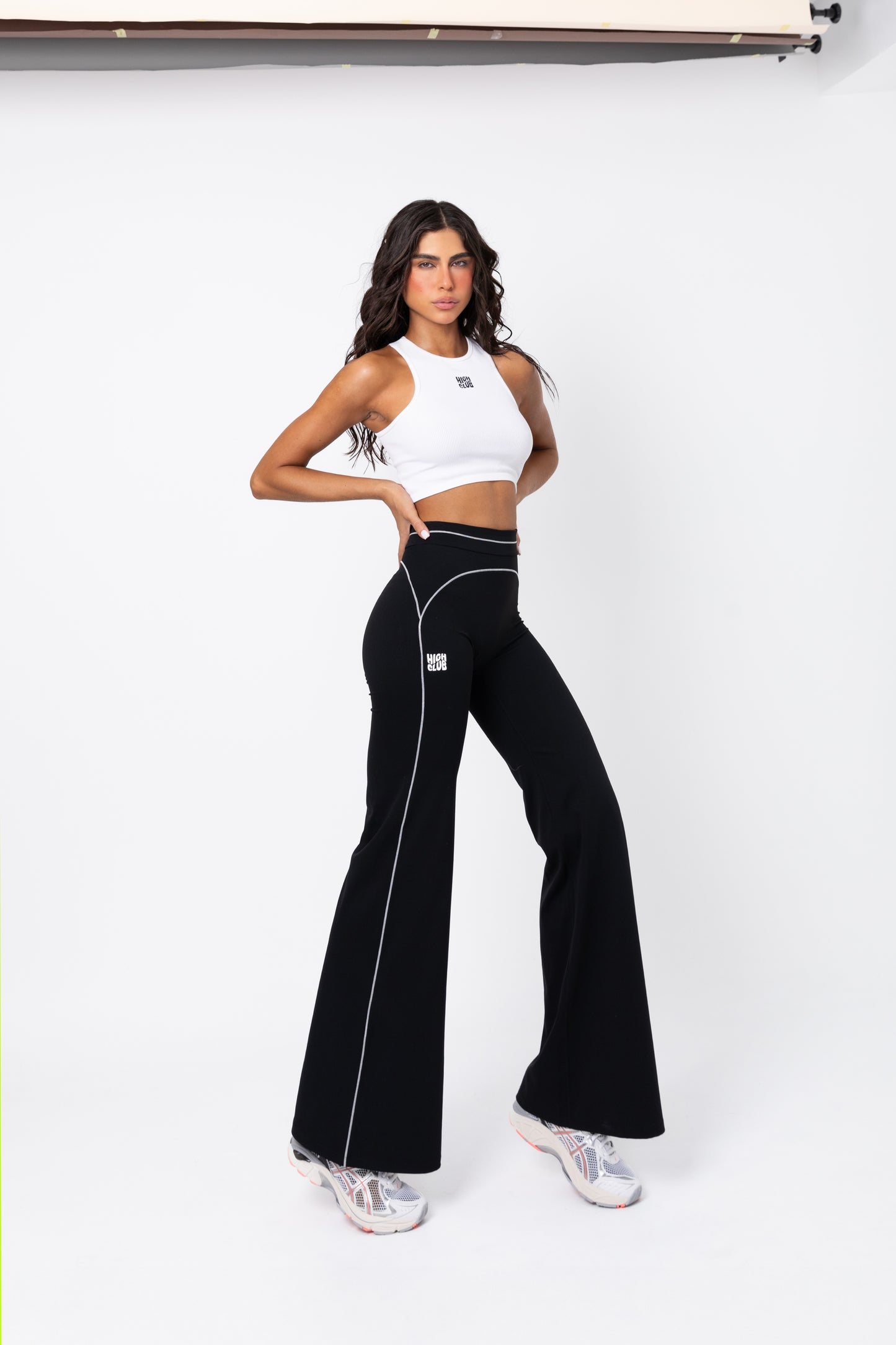 THE PRISCILLA WIDE LEG LEGGINGS / BLACK