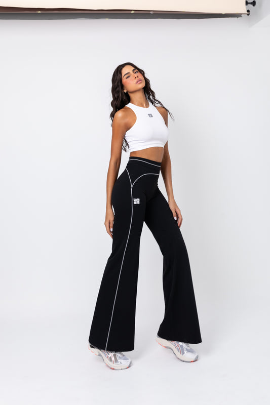 THE PRISCILLA WIDE LEG LEGGINGS / BLACK