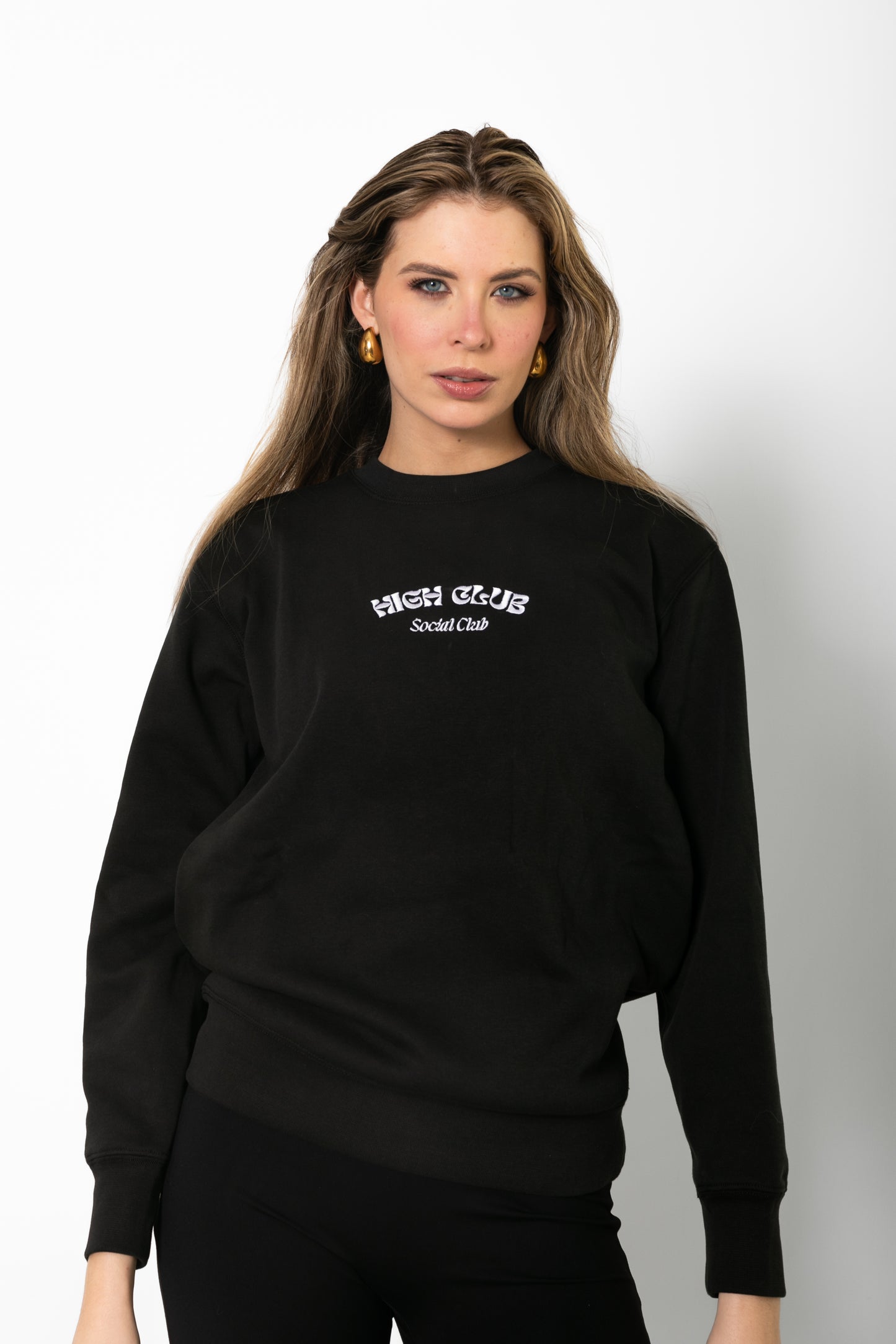 THE SOCIAL CREW NECK SWEATER / BLACK