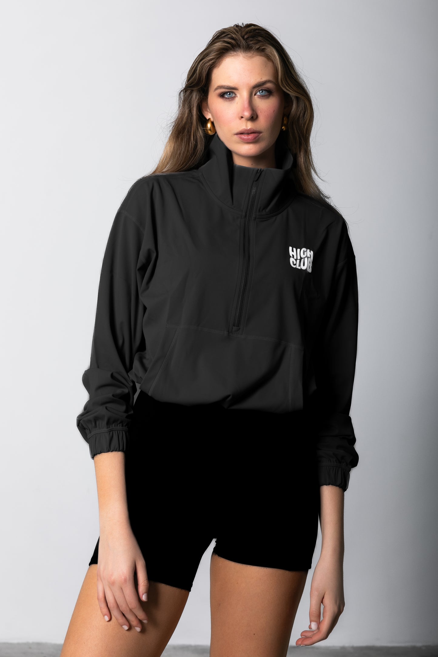 THE ALANA HALF-ZIP JACKET / BLACK