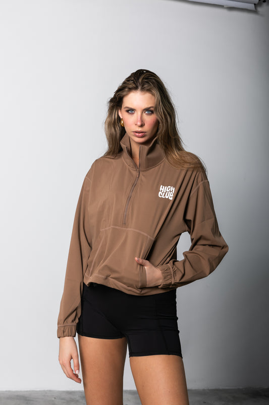 THE ALANA HALF-ZIP JACKET / CARAMEL