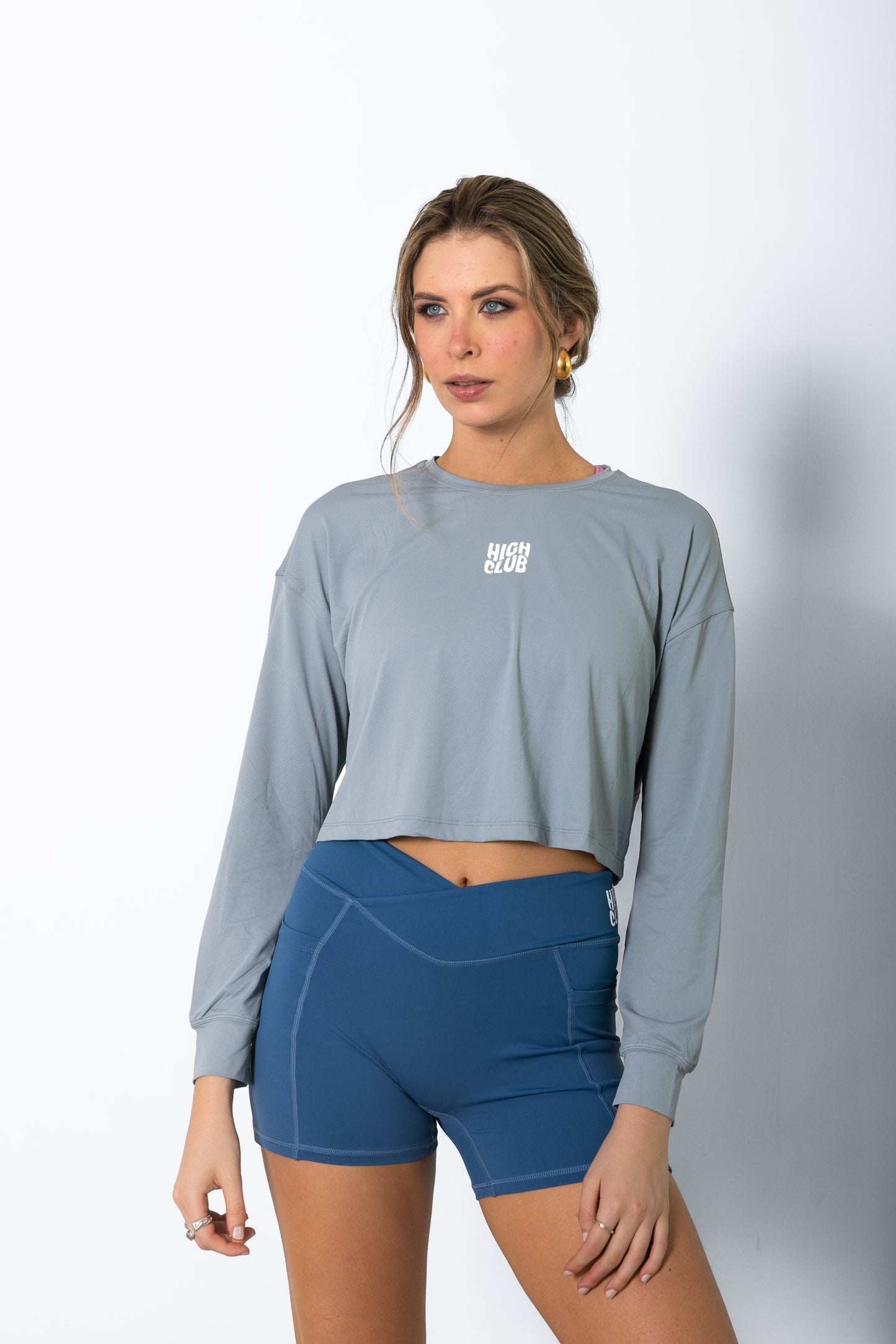 THE SABRINA TOP / BLUE-GREY