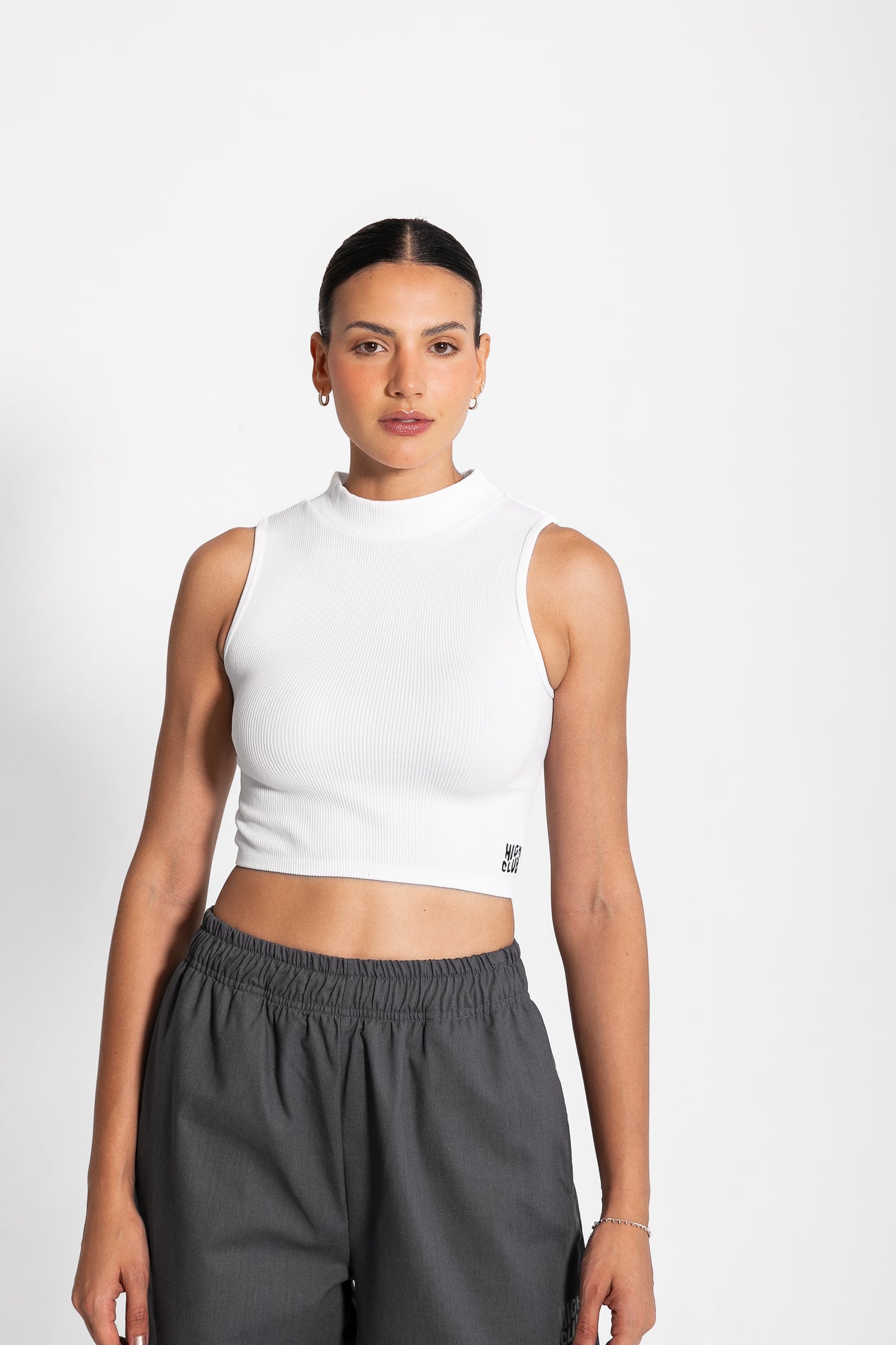 HIGH NECK SARAH CROP TOP / WHITE