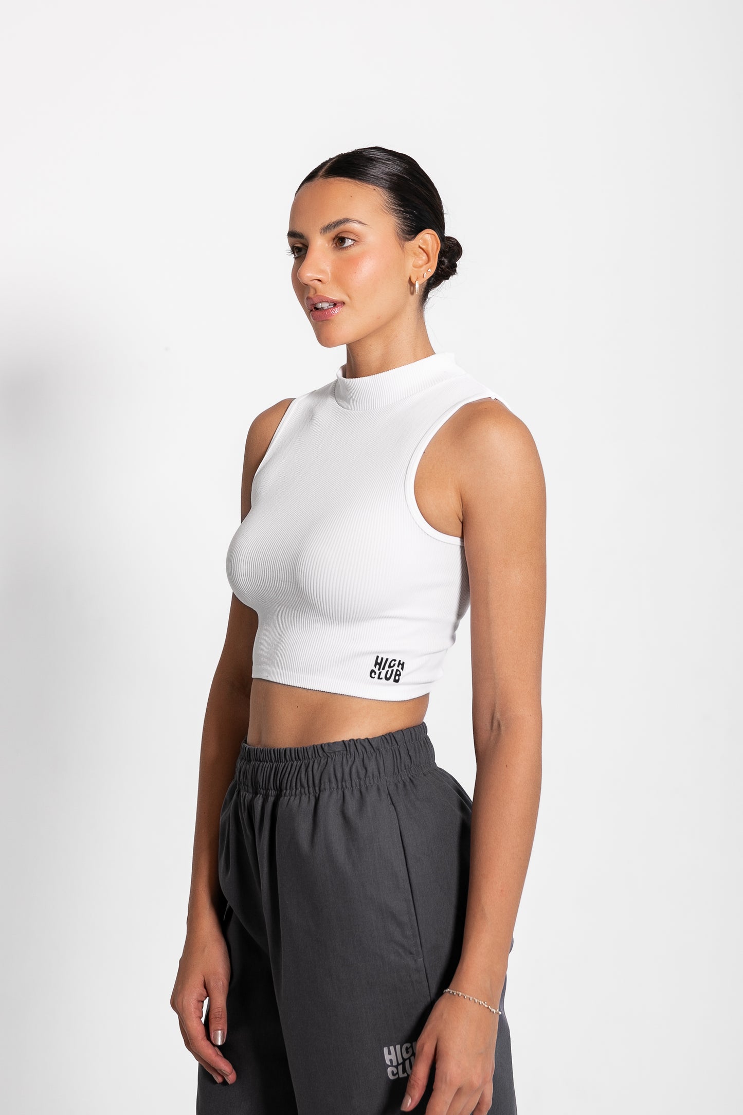 HIGH NECK SARAH CROP TOP / WHITE