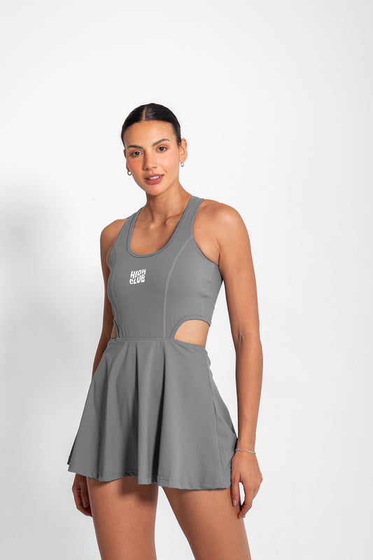 THE TENNIS BABE DRESS / GREY