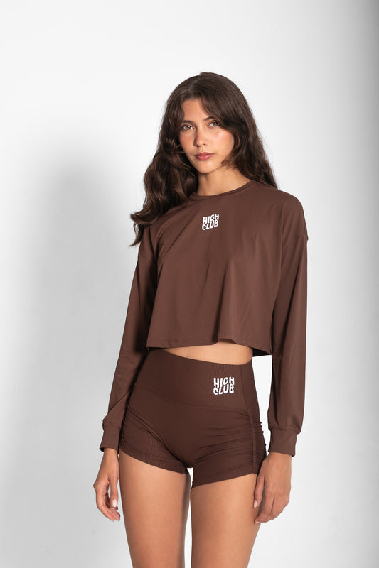 THE SABRINA TOP / CHOCOLATE