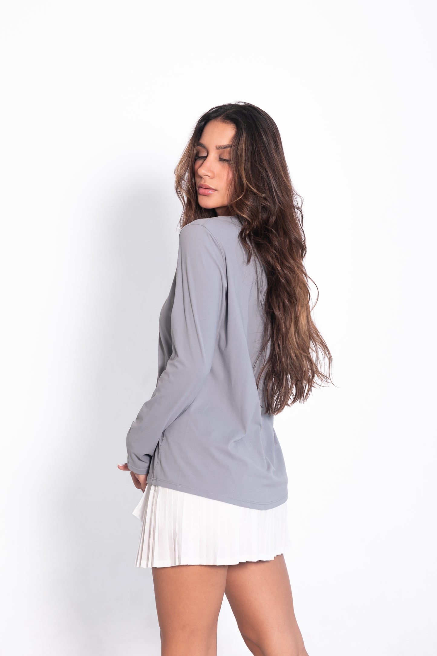 THE CAMILA SPF TOP / LIGHT GREY