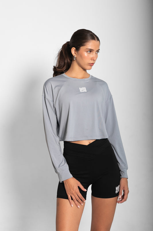 THE SABRINA TOP / BLUE-GREY