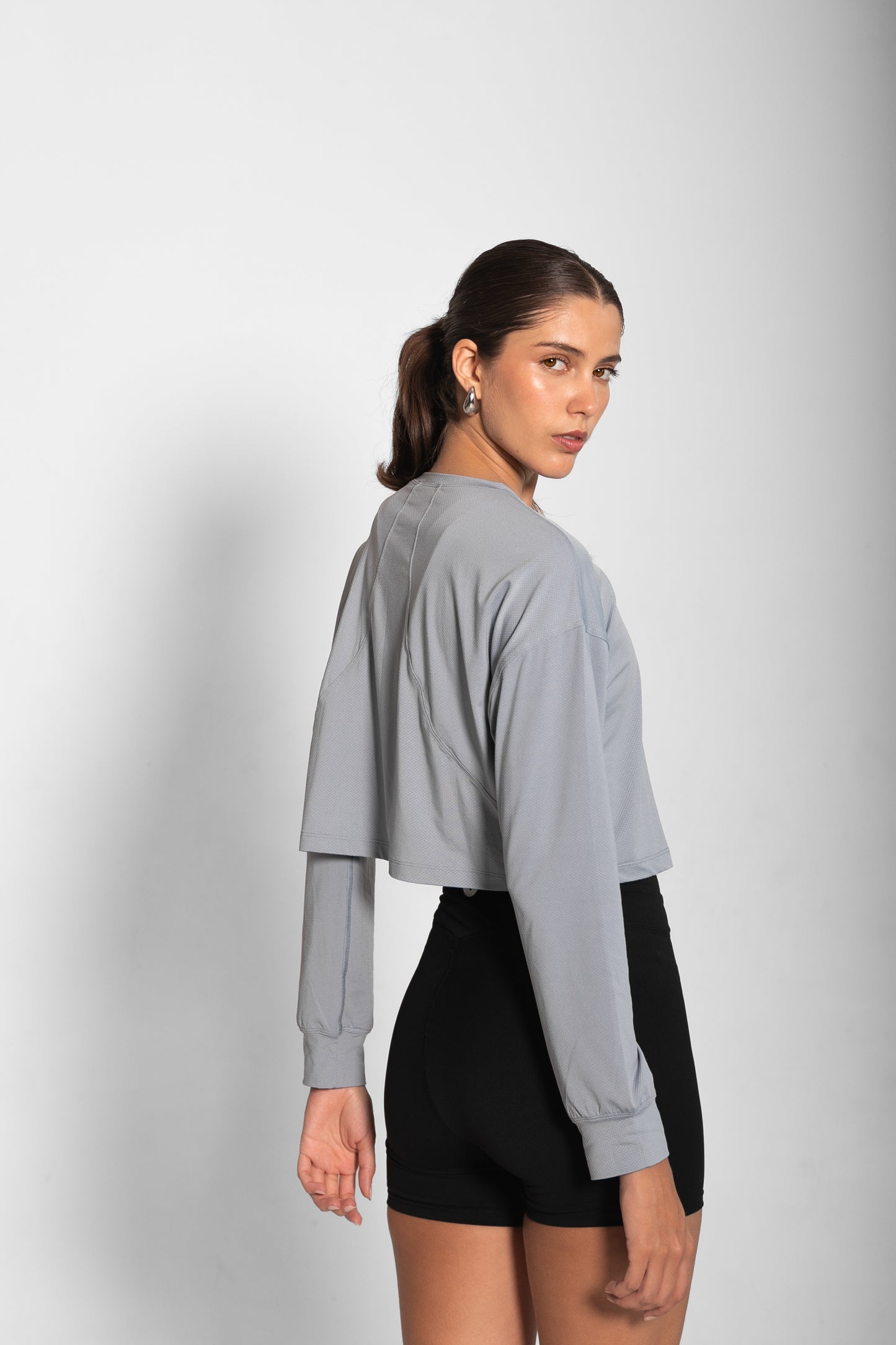 THE SABRINA TOP / BLUE-GREY