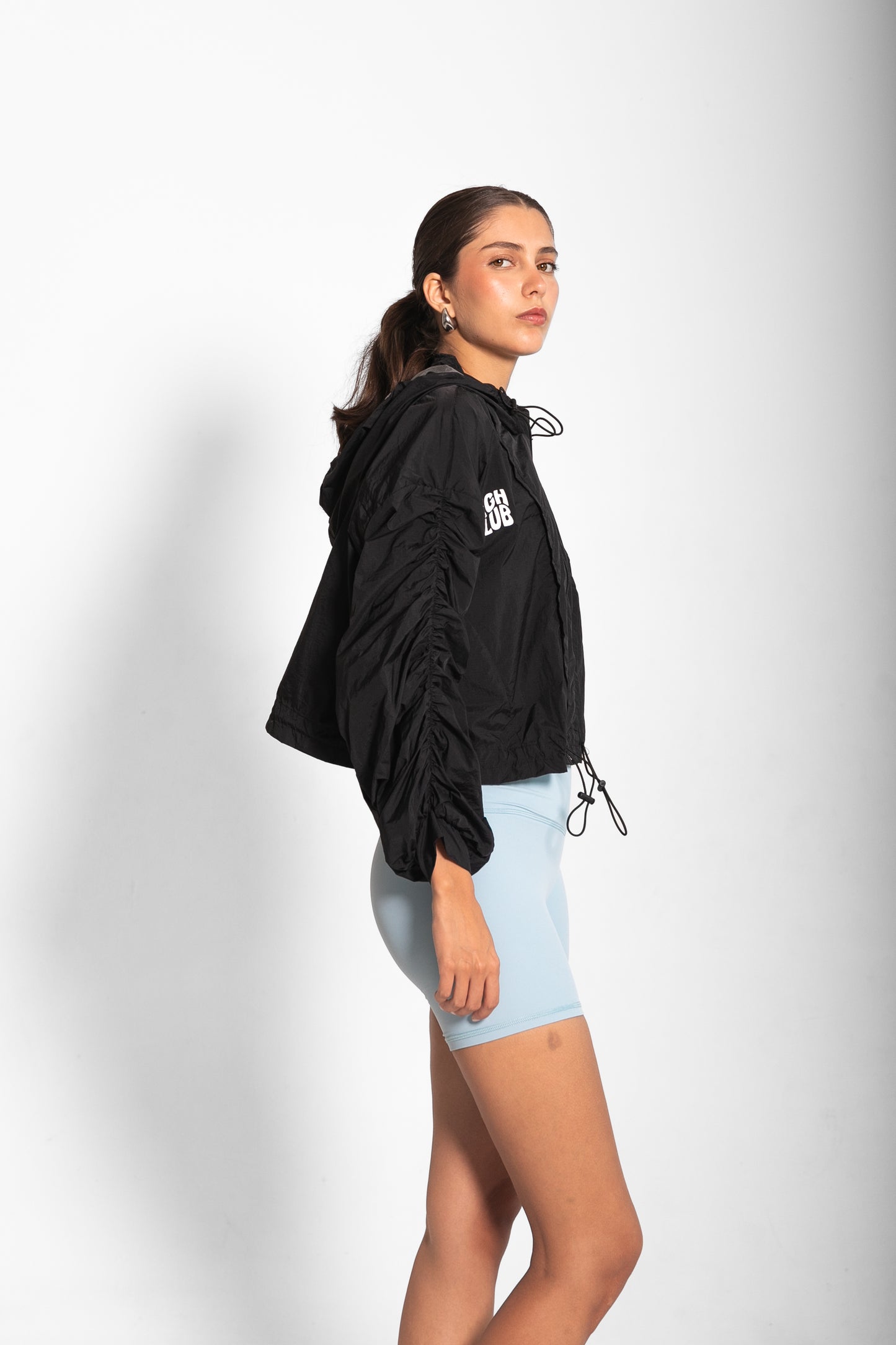 THE RUCHED SPF JACKET / BLACK