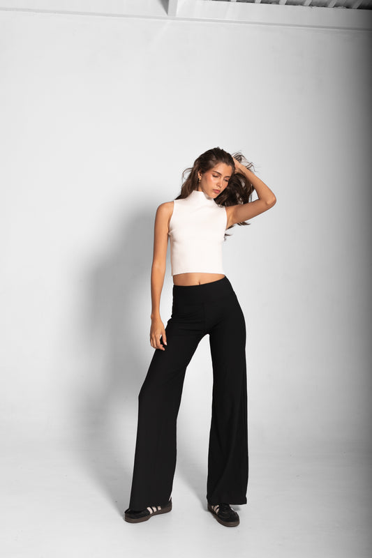 THE MARTINA WIDE LEG PANTS / BLACK