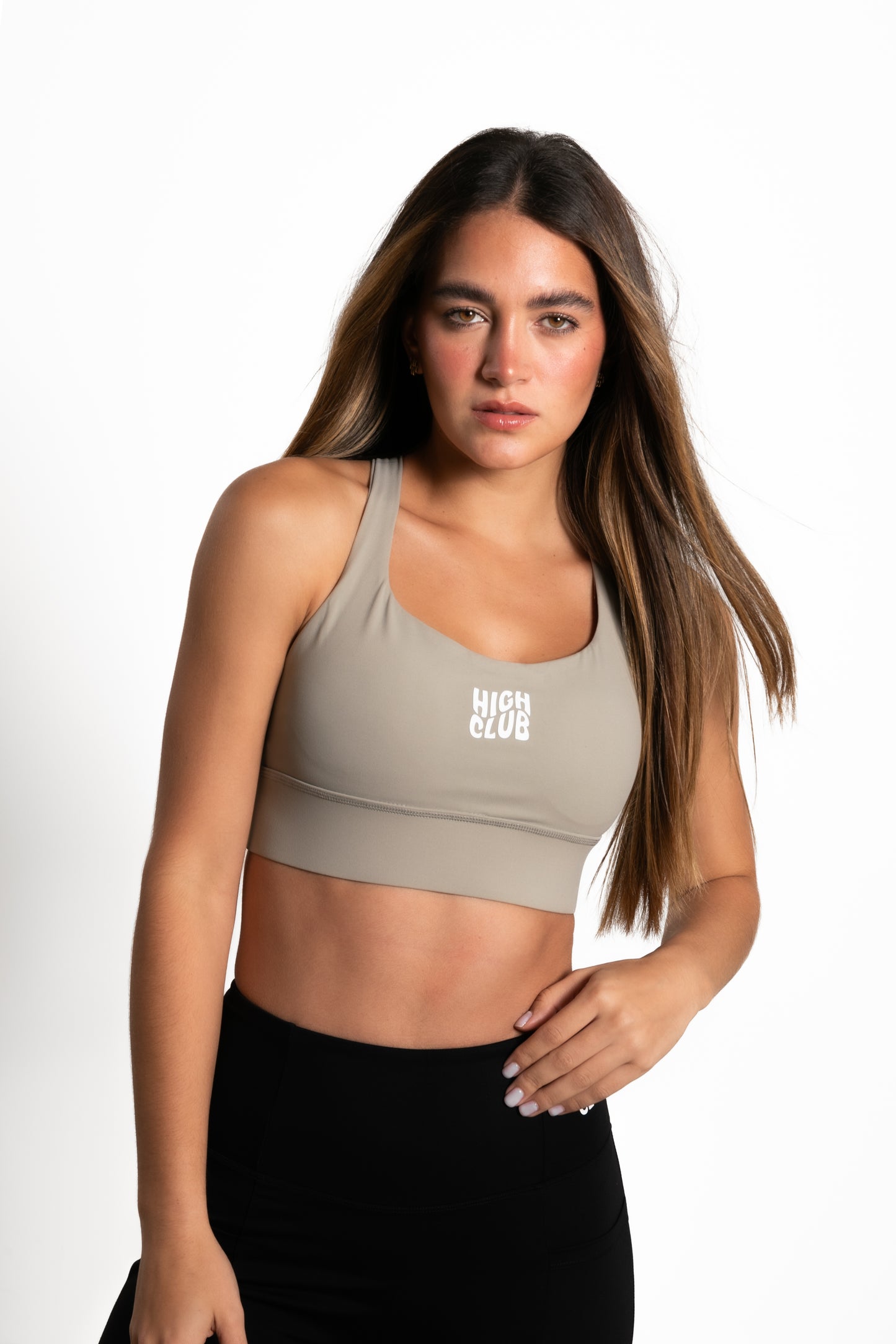 THE CROSS SPORTS BRA / BEIGE