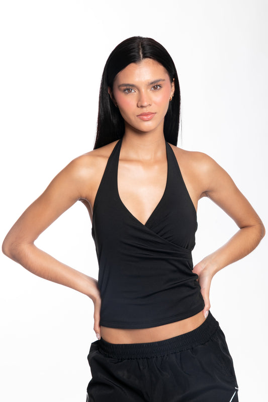 THE HALTER TOP - BLACK