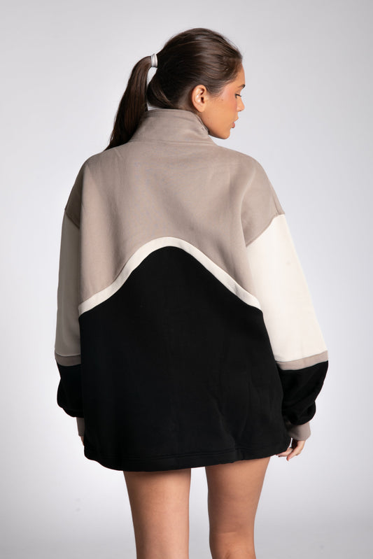 THE COLOR-BLOCK SWEATER - DARK