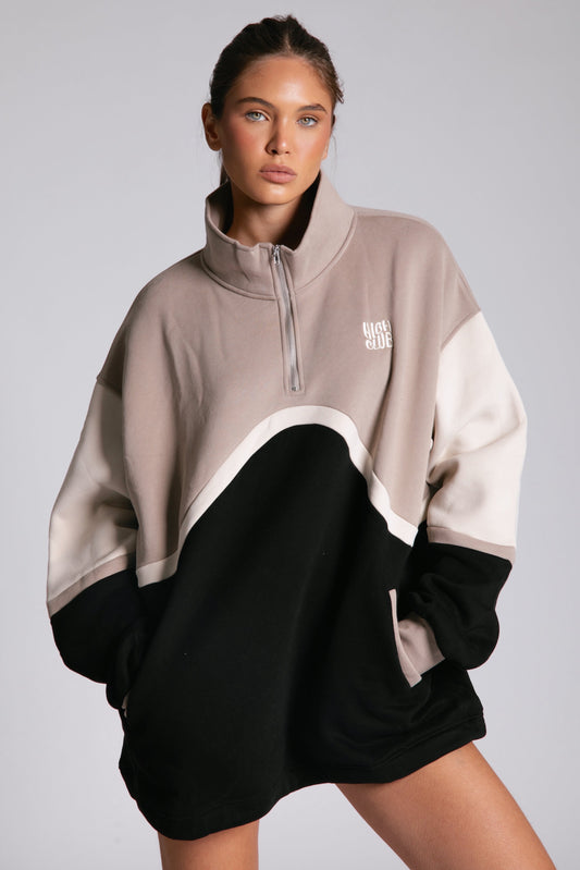 THE COLOR-BLOCK SWEATER - DARK